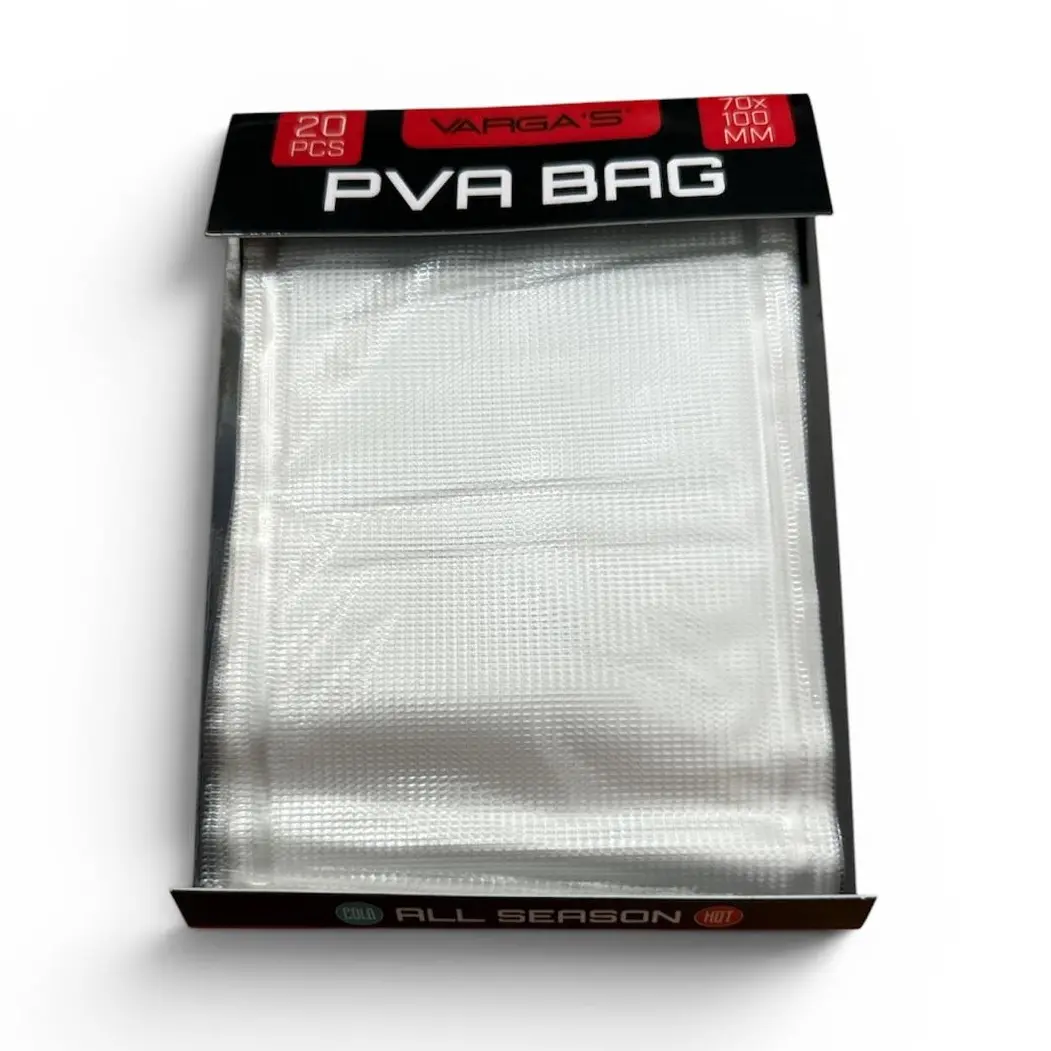 VARGA'S PVA Bag 70 × 100 mm perforirane su PVA vrećice za precizno hranjenje. Pakiranje 20 komada, otapanje oko 2 minute na 20 °C.