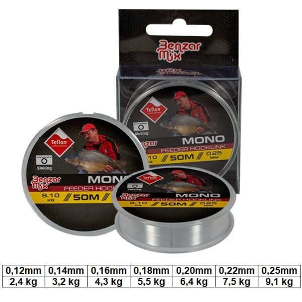 BENZAR MIX Mono Feeder Hooklink Teflon 50m