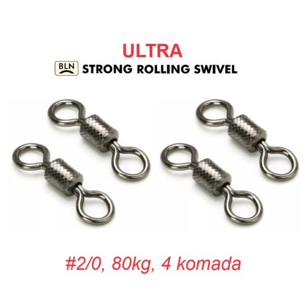 EUROCARP Ultra Strong Rolling Swivel 2/0 80kg (4 kom)