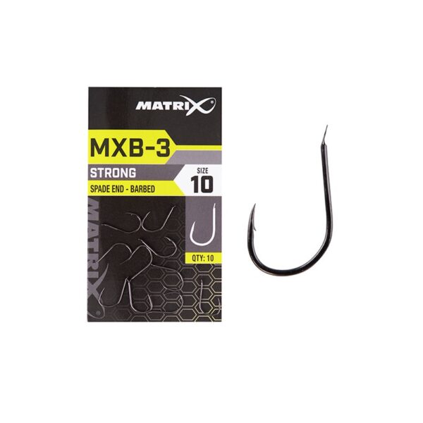 MATRIX MXB-3 Strong Spade End Barbed Hooks x10 - Slika 3