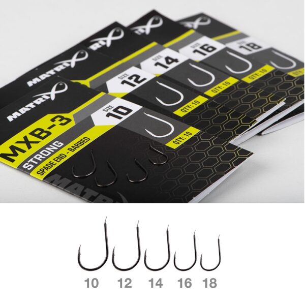 MATRIX MXB-3 Strong Spade End Barbed Hooks x10