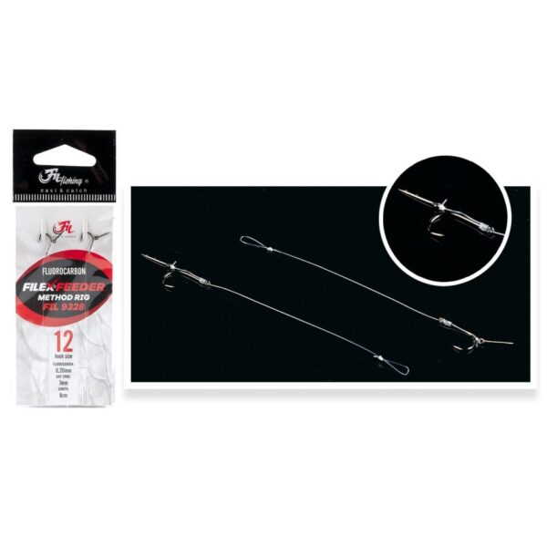 FilFishing FluoroCarbon Method Feeder Rig With Bait Sting