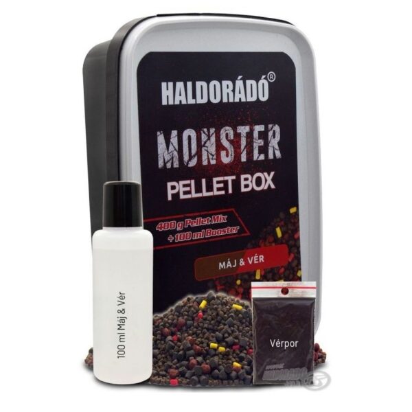 HALDORÁDÓ MONSTER Pellet Box Jetra i krv 400gr+100ml