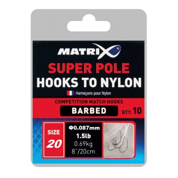 MATRIX Super Pole Hooks To Nylon 10 pcs