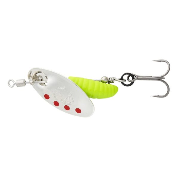 SG Grub Spinner #0 2.2g Sinking Silver Red Lime 82456