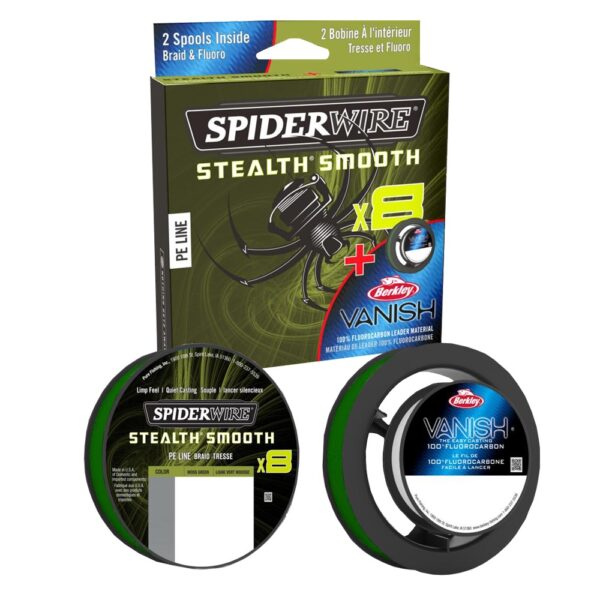 SPIDERWIRE Stealth 8 Smooth 150m Moss Green + Berkley Vanish FC