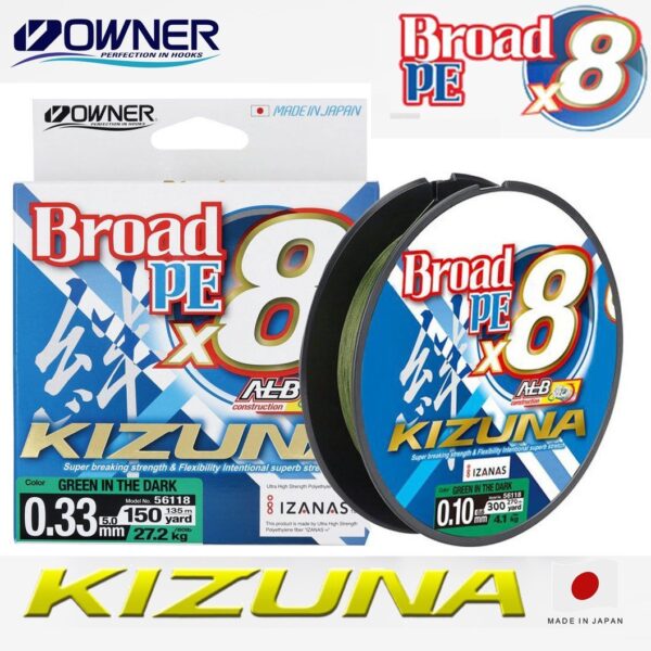 OWNER Kizuna 8x Braid Green In The Dark 135m
