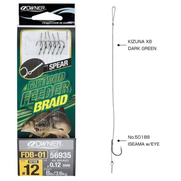 OWNER Method Feeder Braid Rig Spear 56935 FDB-01