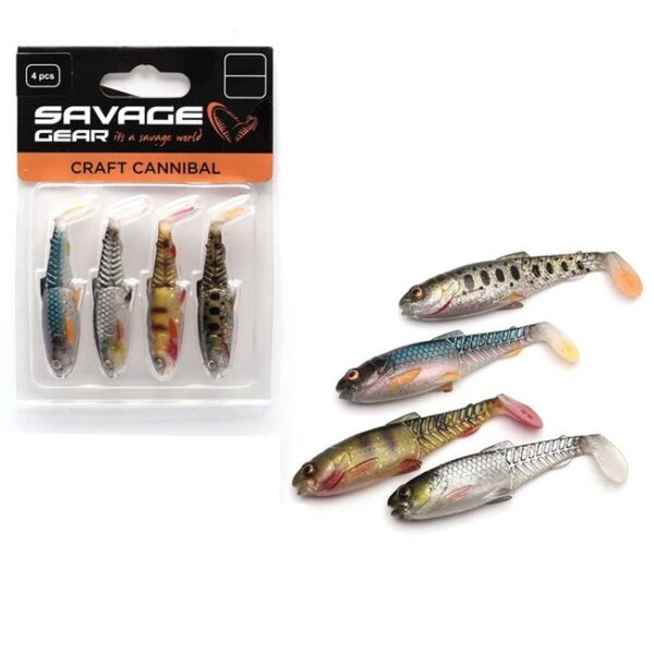 SAVAGE GEAR Craft Cannibal Paddletail 12.5 cm 20 gr Clear Water Mix