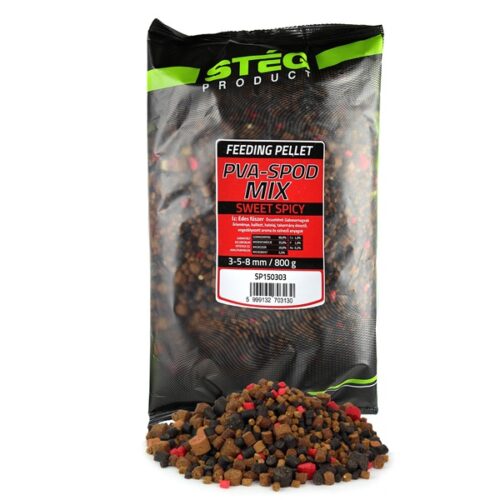 STEG Pva-Spod Mix 800g Sweet Spicy 3-5-8mm