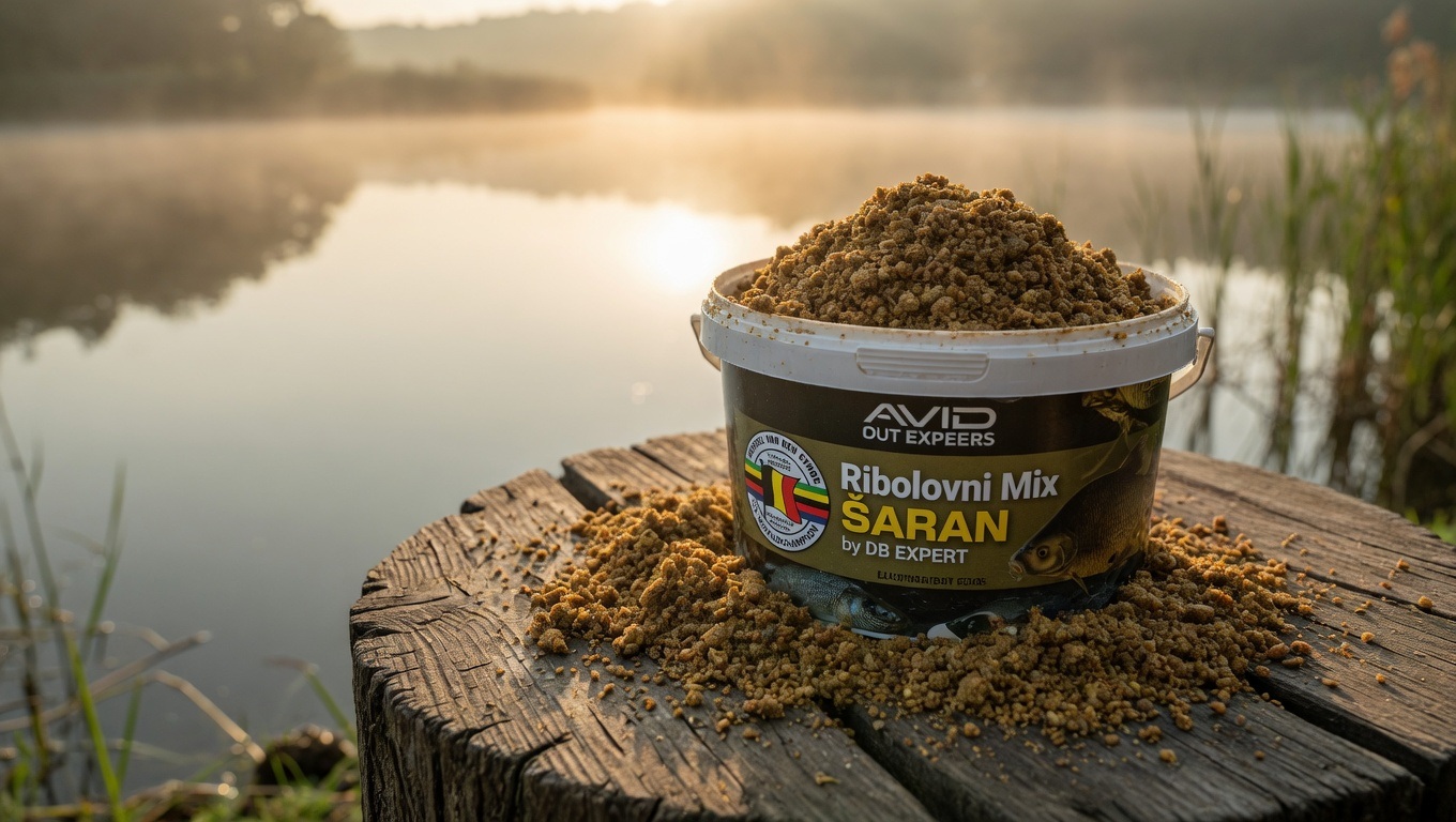Pripremljena prihrana za šarana u posudi – gotova smjesa pravilne strukture za feeder ribolov