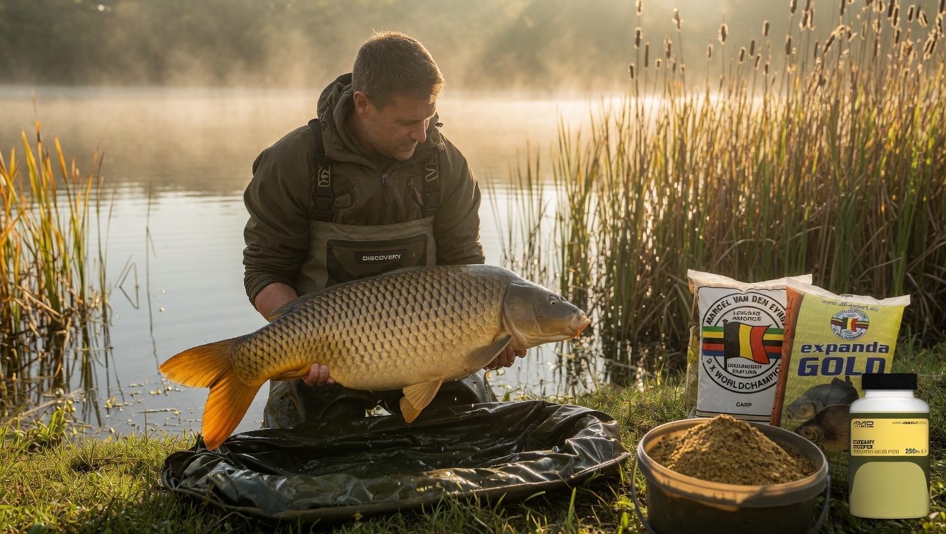 Šaran ulovljen na jezeru uz korištenje DB Expert recepta prihrane s Carpano mixom i Scopex atraktorom