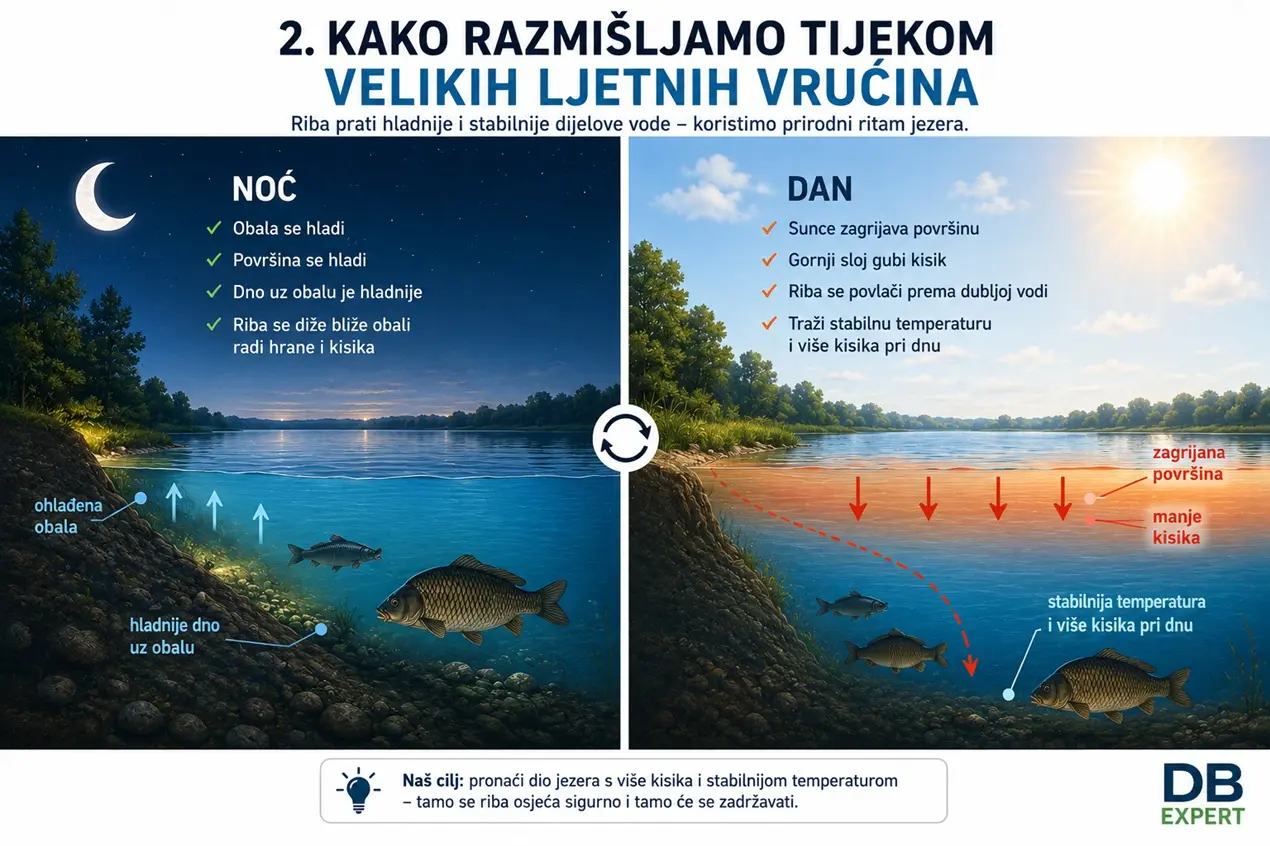 kako razmišljati u ribolovu tijekom ljetnih vrućina