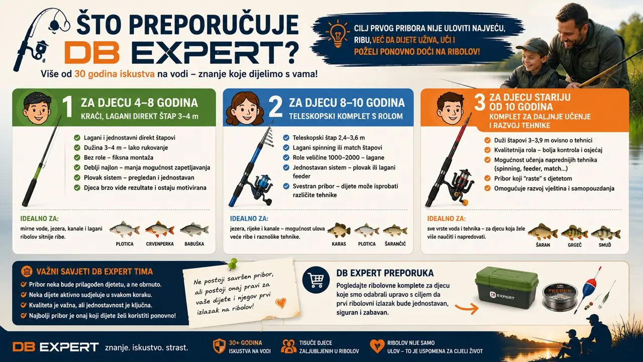 Infografika: Pregled ribolovnih rješenja za djecu prema uzrastu