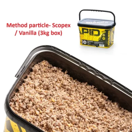 MIVARDI Method particle Scopex - Vanilla (3kg box) kotova prihrana za method feeder ribolov babuške šarana i divera