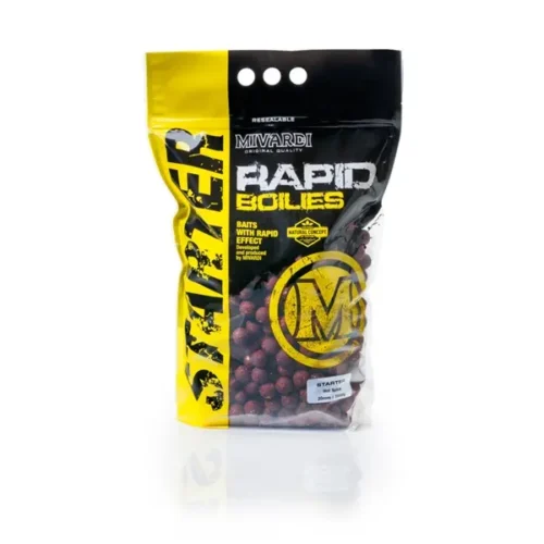 MIVARDI Rapid Boilies Starter Hot Spice 3500gr 20mm tamno crvene bojle za šaranski ribolov