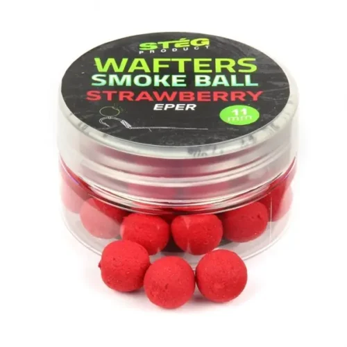STEG Wafters Smoke Ball Strawberry 11 mm - crveni wafter sa aromojm jagode za ribolov velikih šarana