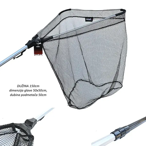 CASTED sklopivi teleskopski podmetač 150 cm s glavom 50 × 50 cm